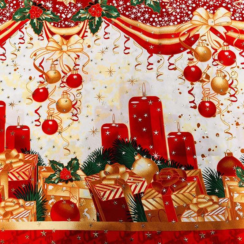 Bistrech Navideño - 1 mt x 1,50 mts Ancho | Detalle - Telas Pacífico Sur