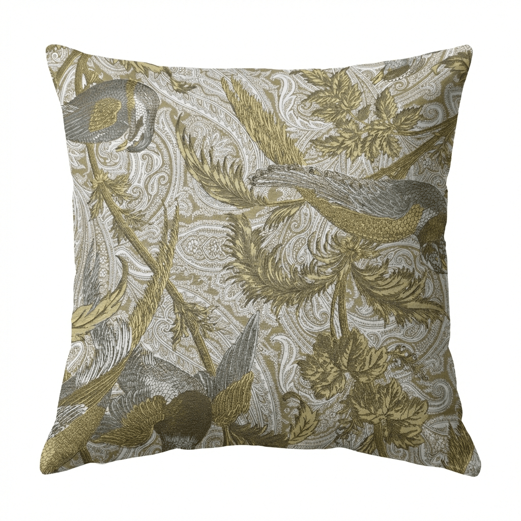 Cojin SIN relleno de lona española estampada | Detalle unidad - Telas Pacífico Sur