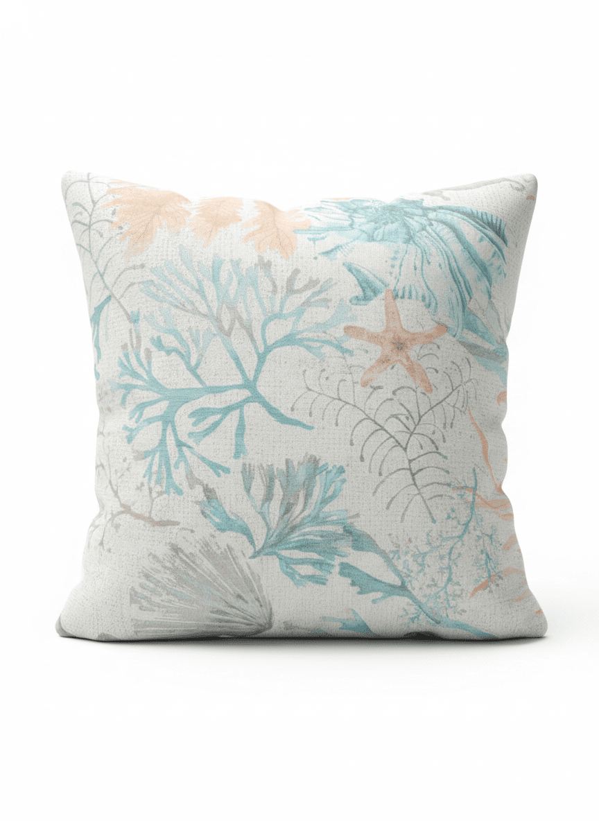 Cojin SIN relleno de lona española estampada | Detalle unidad - Telas Pacífico Sur