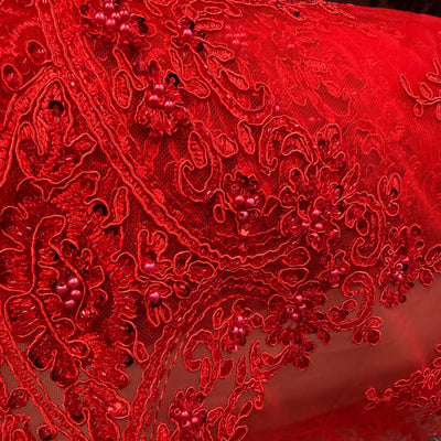 Tela Tul Bordados Perlas - 1 mt 1,20 Ancho | Detalle - Telas Pacífico Sur